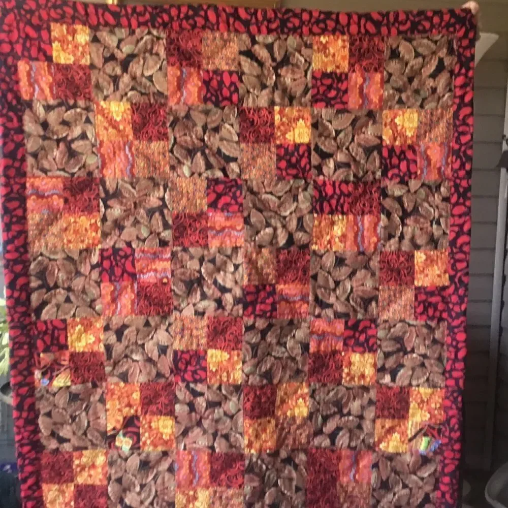 NWT. Hand Crafted Butterflies in Red Quilt